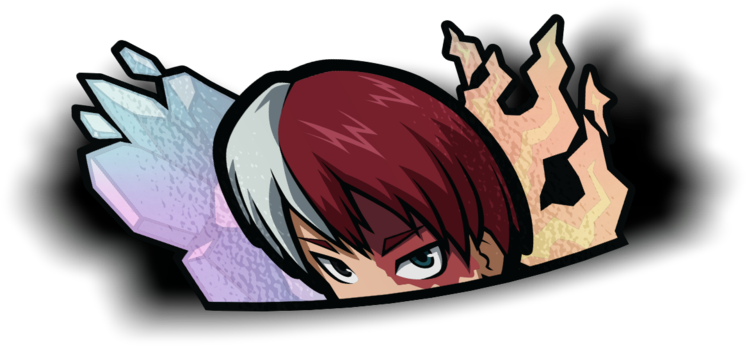 Holographic Shoto Todoroki Peeker Sticker - Sticker (1280x1280), Png Download