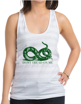 Dont Tread On Me Gadsden Flag Snake 15oz - Cafepress Custom Yellow Rubber Duck Racerback Tank (350x350), Png Download
