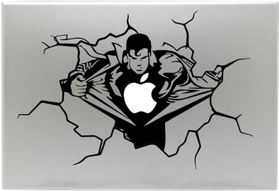 Superman Bursting Out Cracked Wall Decal Sticker For - Gadgetswrap Superman Bursting Out Cracked Sticker For (500x406), Png Download