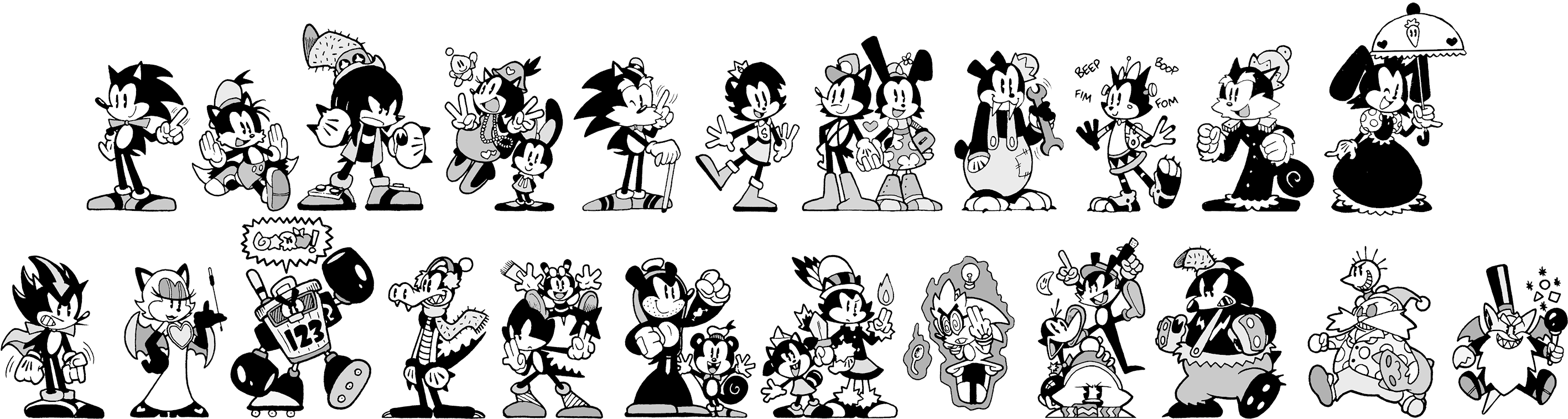 Sonic & Knuckles Sonic The Hedgehog 3 Knuckles The - Old Cartoon Sonic (2902x850), Png Download