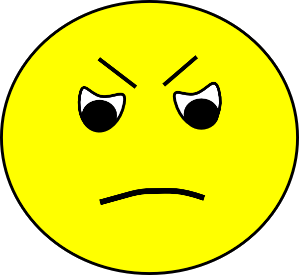 Angry Smiley Face Clip Art Cfxq - Not So Good Cartoon (600x552), Png Download