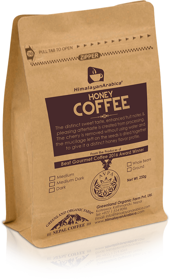 Honey Coffee - Nepal Organic Coffee (570x939), Png Download