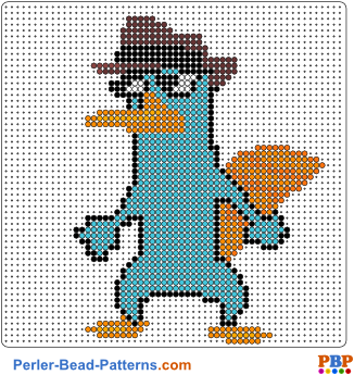 Perler Bead Pattern Perry Xl - Phineas And Ferb Perler Bead Patterns (350x350), Png Download
