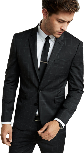 Black Man Suit - Men Jacket Wool With Buckles (500x650), Png Download