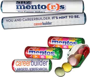 Custom Wrapped Mentos Mints - Mint (395x385), Png Download
