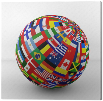 Flag Globe With Different Country Flags Canvas Print - Books Polyglot Learn Languages (400x400), Png Download