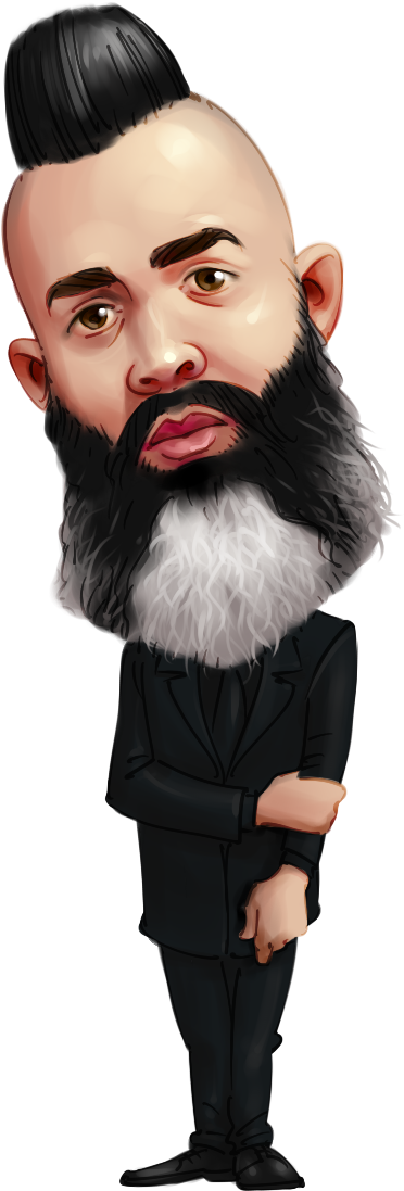 Caricature From Photo Man In Suit With Stylized Hair - Person (800x1200), Png Download