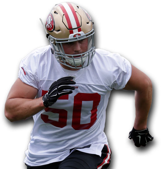 Brock Coyle 50 San Francisco 49ers Linebacker - Face Mask (1920x550), Png Download