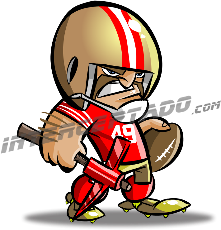 49ers Grande - Caricaturas De Los 49ers (801x809), Png Download