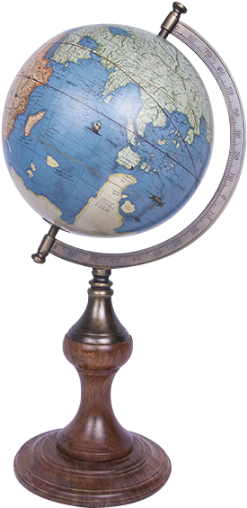 Globe With Brass Stand Sea Blue - Batela Nautical Small Globe (900x600), Png Download