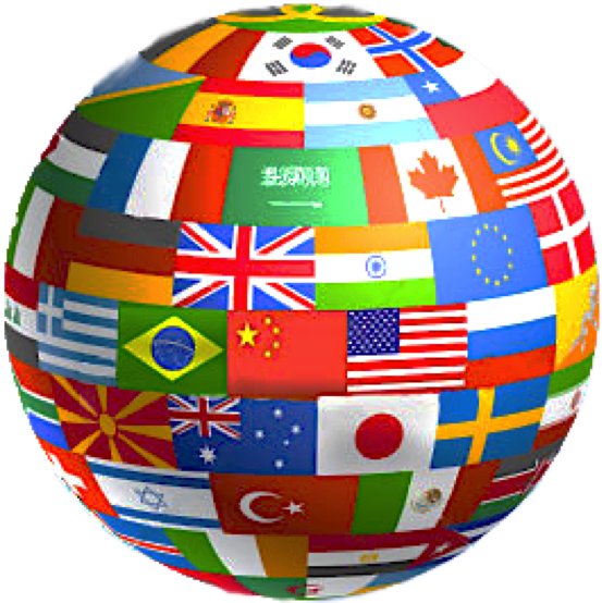 Globe Of National Flags - International Tax (559x584), Png Download