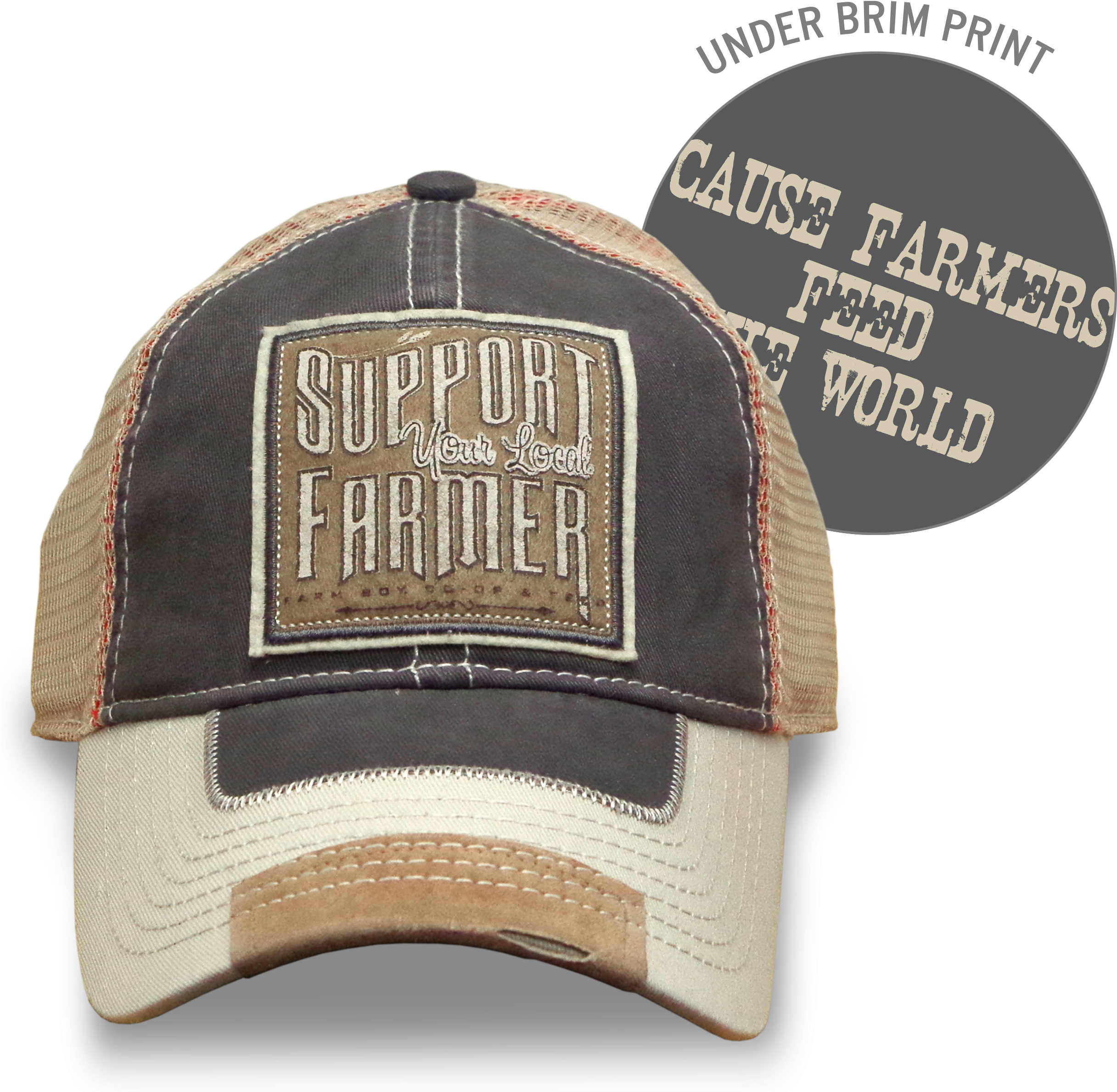 Khaki Support Your Local Farmer Hat - Farm Boy Men's Support Your Local Farmer Hat (2500x2500), Png Download