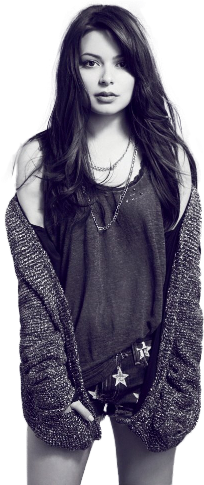 Emerson Por Cosgrove - Miranda Cosgrove De Negro (431x972), Png Download