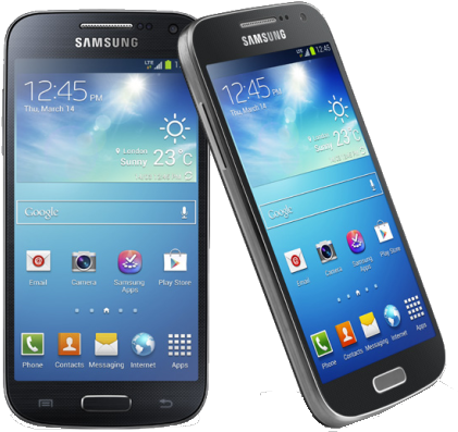 Black Side View - Samsung S4 Mini Noir (451x400), Png Download