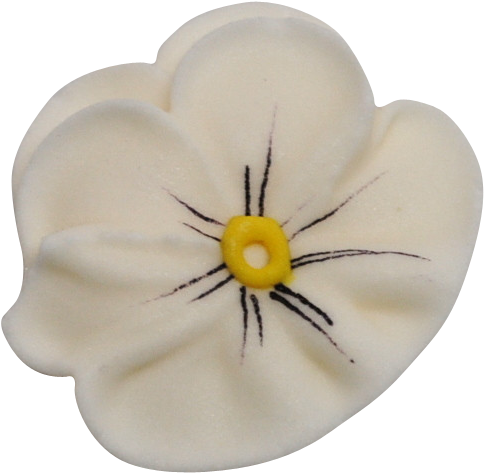 1" Royal Icing Pansy - Royal Icing (652x652), Png Download