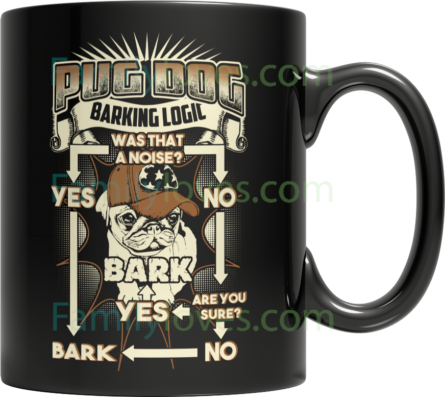 Buy Pug Dog Barking Mug - Mug (1024x1024), Png Download