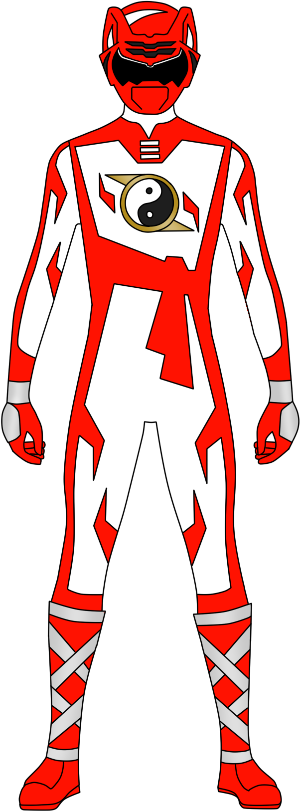 Shaolin Fury Red Ranger - Cougar Ranger (1081x1631), Png Download
