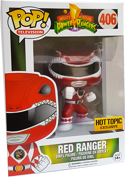 Red Ranger Metallic Hot Topic Exclusive Pop Vinyl Figure - Steve Cardenas Signed Autographed Red Ranger Funko (600x600), Png Download