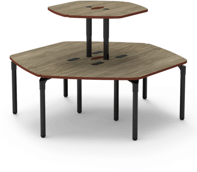 Plateau Series Table 84" X 29" Hexagon Top Beautifully - Coffee Table (400x400), Png Download