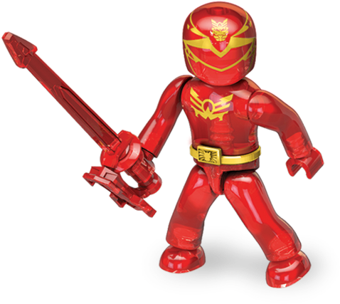 Red Ranger Bike Mode With Dragon Sword - Mega Bloks Power Rangers Megaforce Micro Action Figure (514x459), Png Download