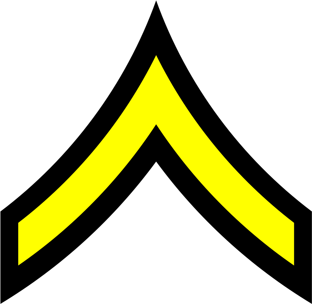 Yellow On Black - Private Rank Symbol (1110x1055), Png Download