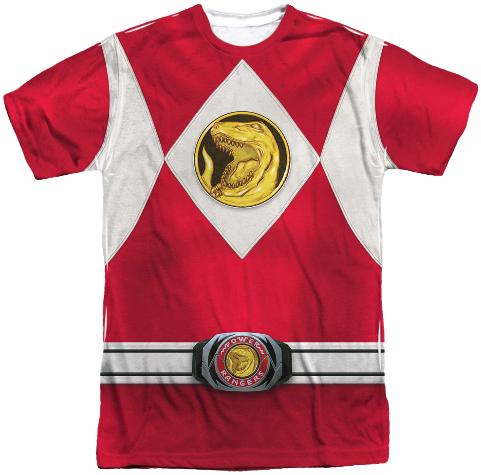 Red Ranger Sublimation Costume Shirt - Red Power Ranger Costume Shirt (988x976), Png Download