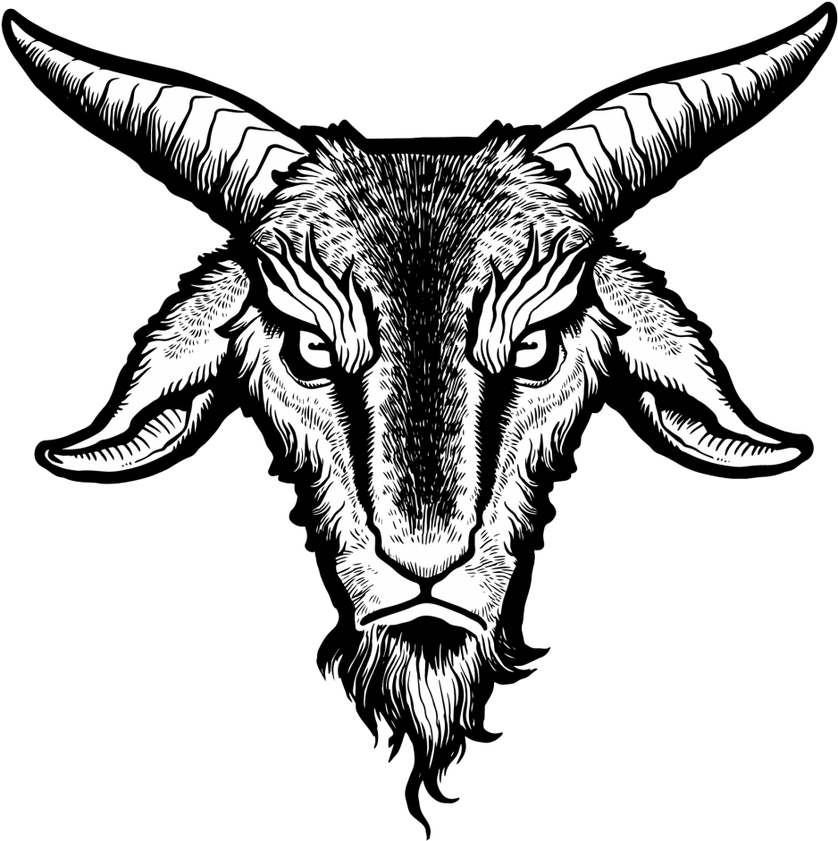 Clipart Free Library Goat Demon Transprent Png - Satanic Goat Head Png (1000x1017), Png Download