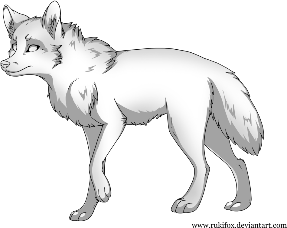 Wolf Drawing Template - Wolf (982x813), Png Download