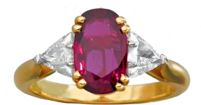 Ruby And Triangle Cut Diamonds Ring - Other Princesses And Princes Unisex Ruby Ring (750x750), Png Download