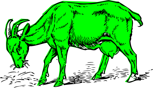 Green Goat Clip Art - Goat Clip Art (600x344), Png Download