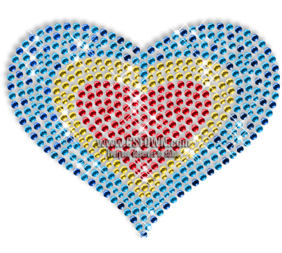 Glowing Heart Pattern Iron On Nailhead Transfer - Heart (450x450), Png Download