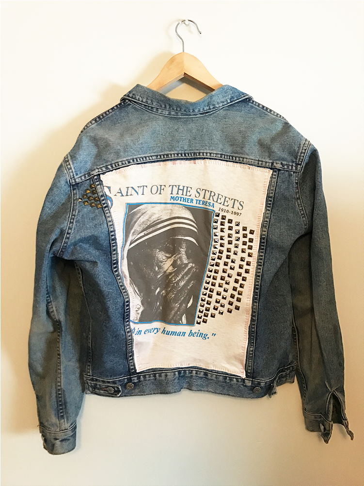 Mother Teresa Denim Jacket - Leather Jacket (1000x1000), Png Download