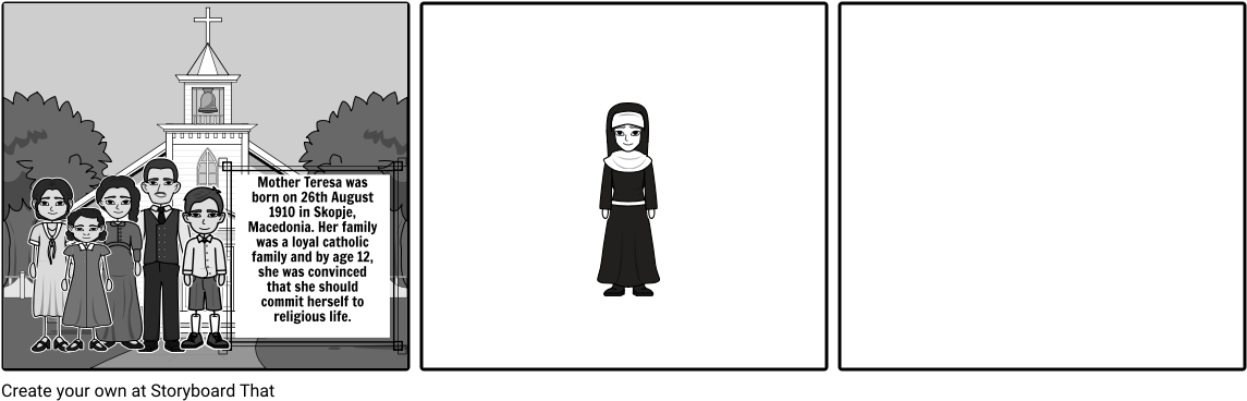 Mother Teresa - Cartoon (1164x385), Png Download