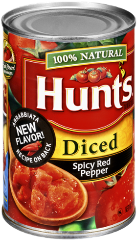 Hunt's Diced Tomatoes, Spicy Red Pepper - 14.5 Oz Can (600x600), Png Download