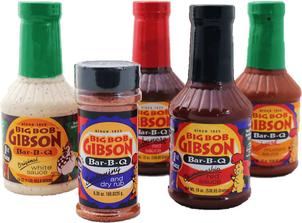 Big Bob Gibson Bar B Q Sauce & Rub Variety Set - Big Bob Gibson Bar-b-q White Sauce, Original - 16 Oz (1300x1125), Png Download