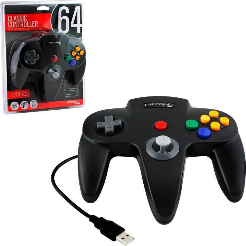 Klassisk Nintendo 64-kontroll Til Pc Og Mac - New Retrolink Nintendo 64 Classic Usb Enabled Wired (800x801), Png Download