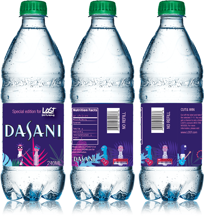 This Bottle Water With The Band Design Only Can Be - Dasani (614x640), Png Download