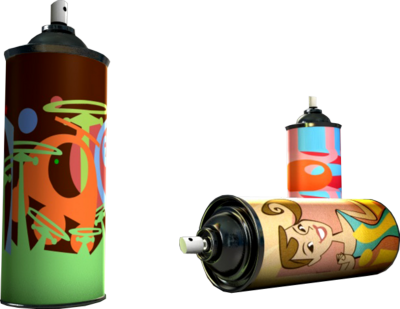 Grafiti Psd Kutular - Graffiti Cans Png (400x309), Png Download