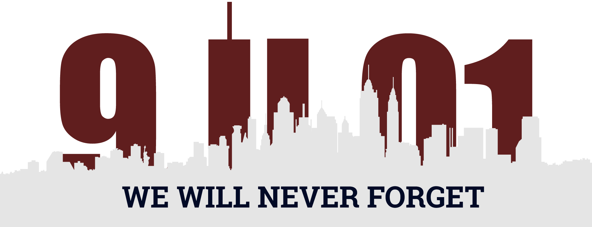 Footer 911 Rememberance - 9 11 Never Forget Transparent (1920x737), Png Dow...