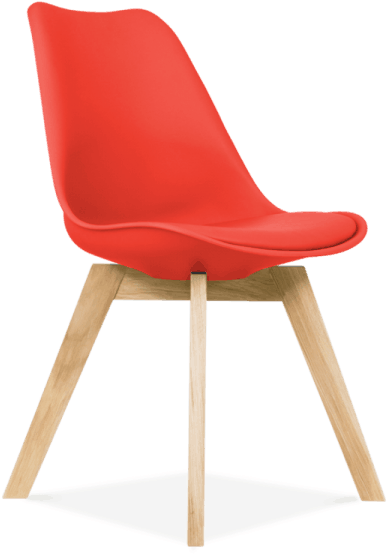 Red Dining Chairs - Dsw Scandinavian Design Chair With Cushion - Plastic (600x600), Png Download