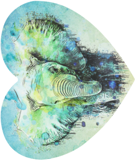 Watercolor Elephant Heart-shaped Mousepad - Watercolor Elephant Watercolor Elephant Throw Blanket (500x500), Png Download