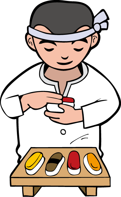 Sushi Clipart Sushi Chef - Japanese Chef Clipart Png (386x628), Png Download
