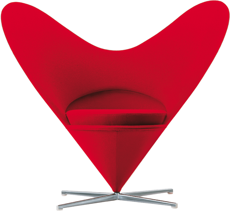 Heart Cone Chair By Verner Panton - Heart Cone Chair Png (922x1024), Png Download
