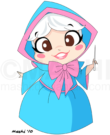 Chibi *fairy Godmother* ["cinderella" ]~[artistic Work - Cinderella Fairy Godmother Anime (400x518), Png Download
