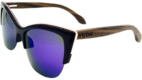 Walnut Cat-eye Sunglasses - Mens & Women's Handmade Walnut Cat-eye Sunglasses (480x275), Png Download