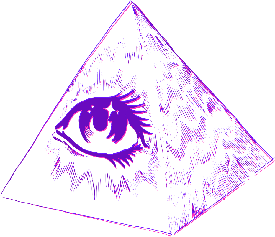 Eye Pyramid Purple Allseeingeye - Vaporwave (1024x1152), Png Download