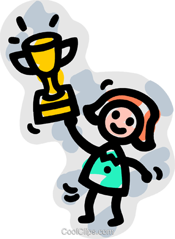 Trophies, Awards Winning Prize Royalty Free Vector - Clip Art Of A Student Holding Prize Png (352x480), Png Download