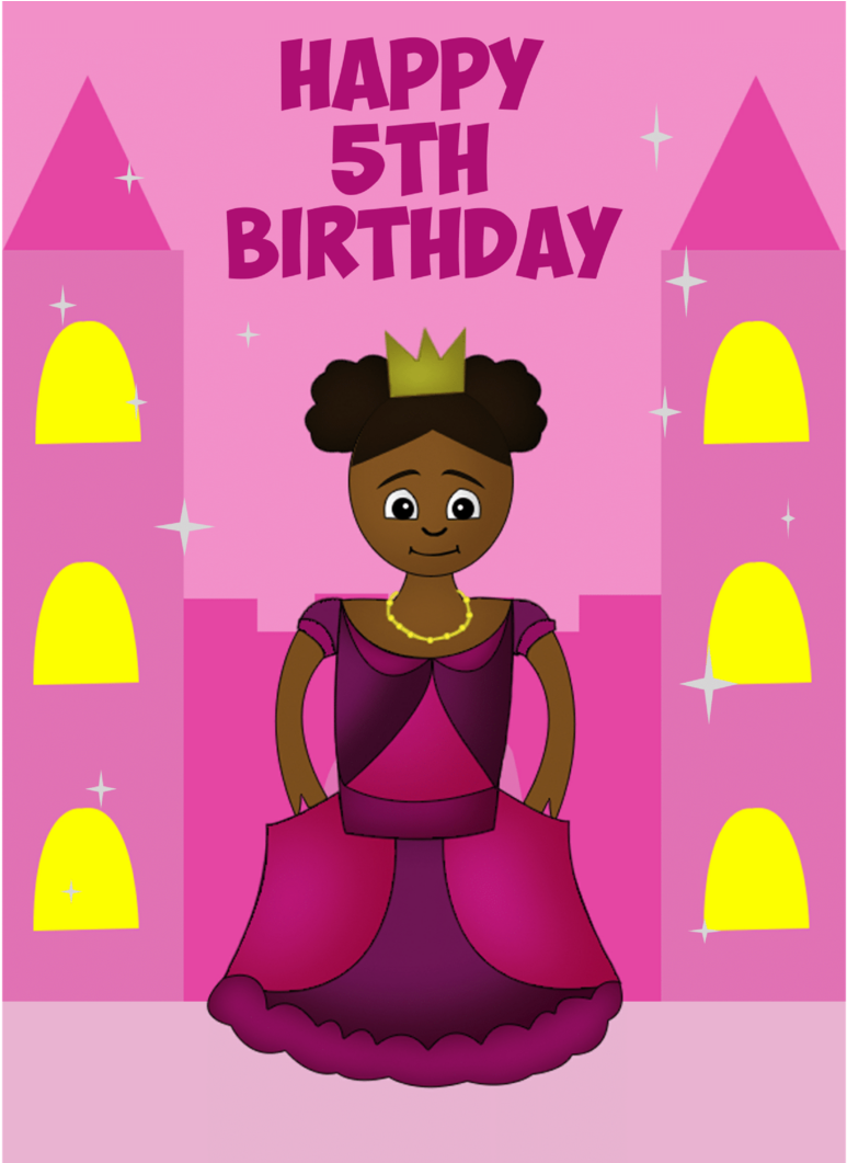 Girl's Princess Birthday Card - Glücklich Was Feiertag Karte (1060x1060), Png Download