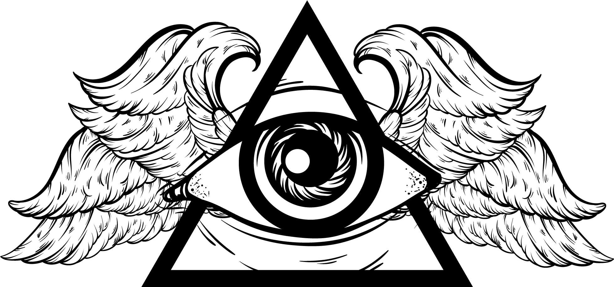 All Seeing Eye Angel Wings - All Seeing Eye With Wings (2000x1540), Png Download