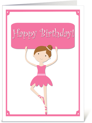 Ballerina Birthday Cards Pink Ballerina Birthday Send - Happy Birthday Ballet Dancer (435x429), Png Download